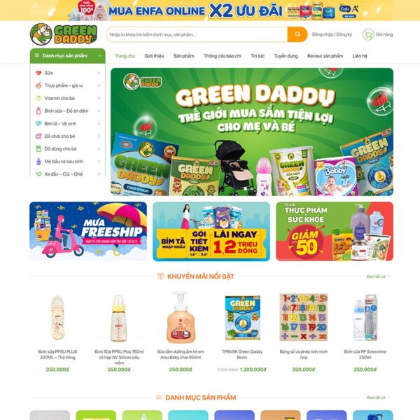 Theme WordPress bán sản phẩm mẹ và bé
