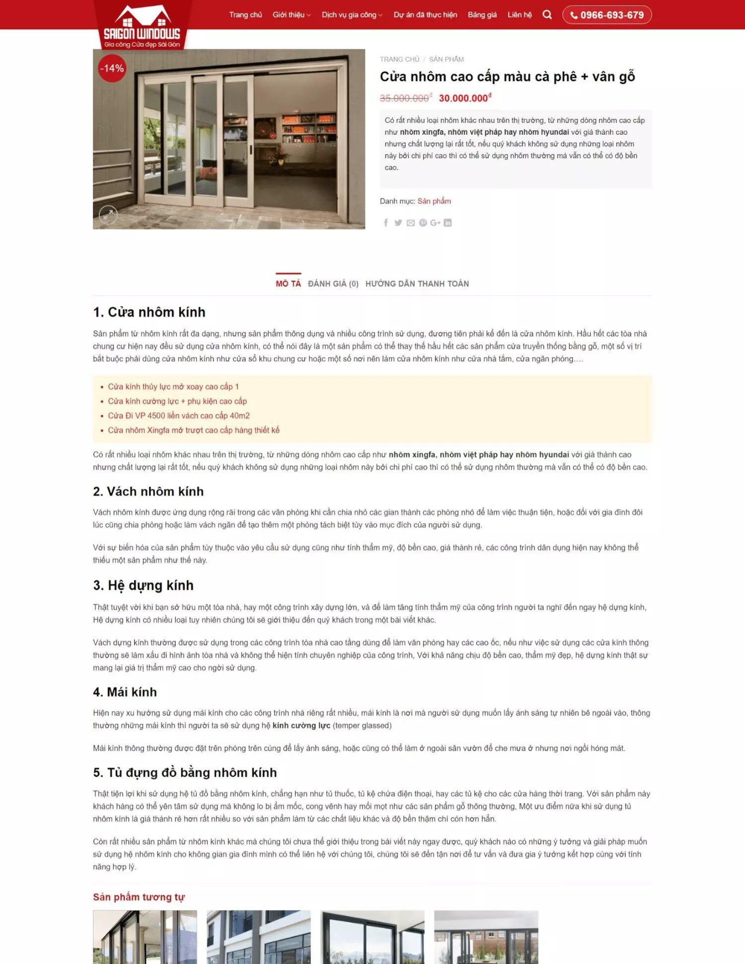 Thiết kế website bán cửa nhôm (KISO17775) - Ảnh 3