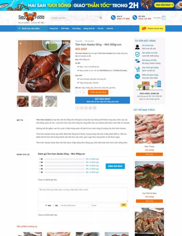 Thiết kế website bán hải sản tươi sống (KISO17686) - Ảnh 3