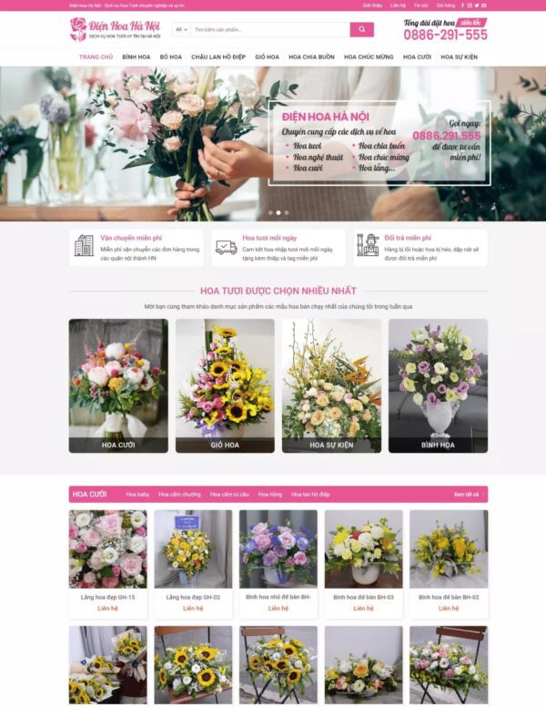 Thiết kế website bán hoa tươi (KISO17728)