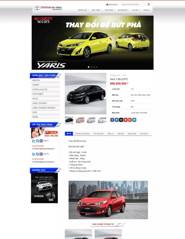 Alternative view of Thiết kế website đại lý xe Toyota (KISO17812)