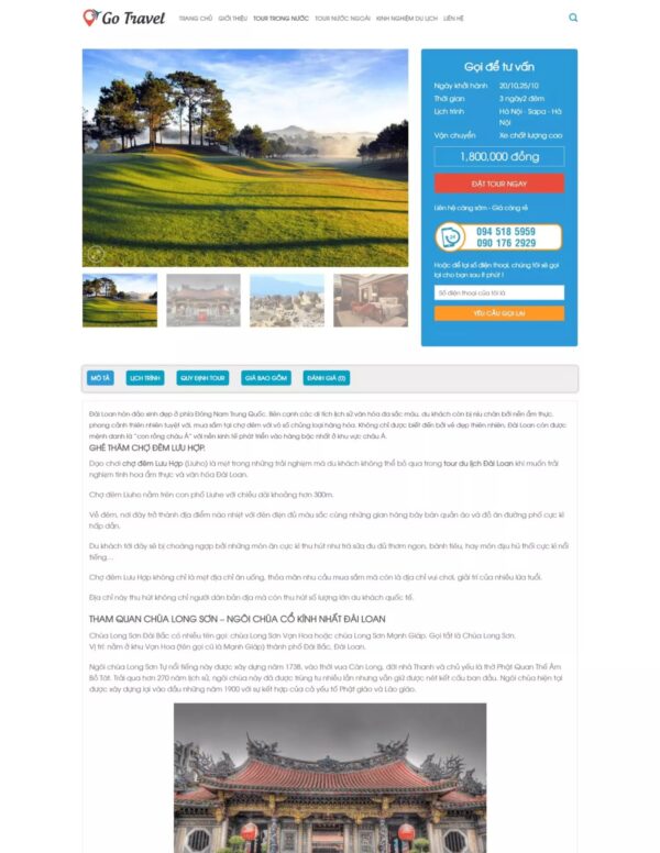 Thiết kế website du lịch Go Travel (KISO17910) - Ảnh 3