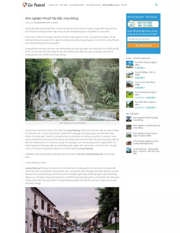 Thiết kế website du lịch Go Travel (KISO17910) - Ảnh 4