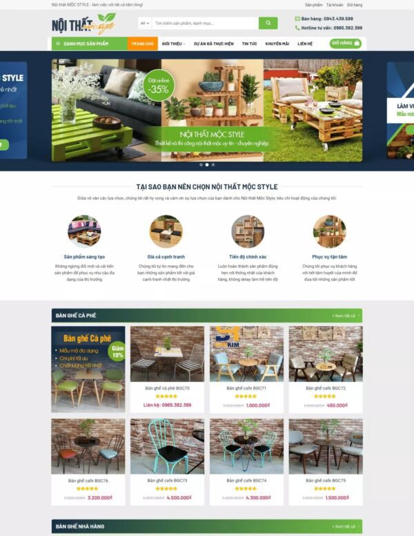 Thiết kế website nội thất Mộc Style