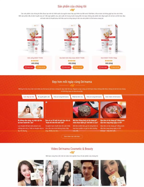 Thiết kế website bán kem tan mỡ bụng (KISO17721) - Ảnh 3