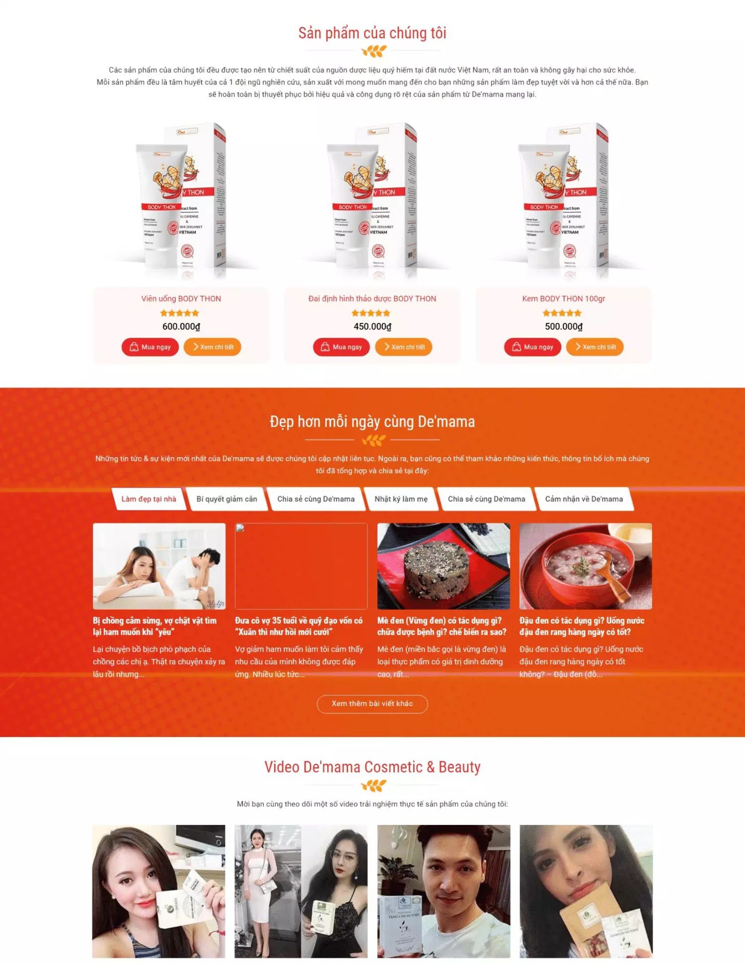Thiết kế website bán kem tan mỡ bụng (KISO17721) - Ảnh 3
