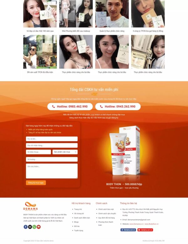 Alternative view of Thiết kế website bán kem tan mỡ bụng (KISO17721)