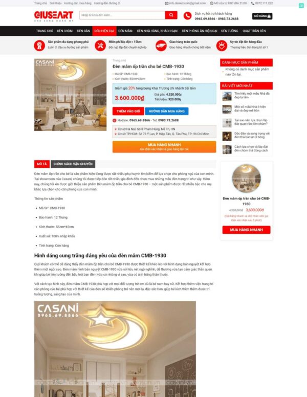Thiết kế website bán đèn trang trí (KISO17965) - Ảnh 4