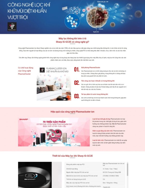 Thiết kế website bán máy lọc khí SHARP (KISO18176) - Ảnh 3