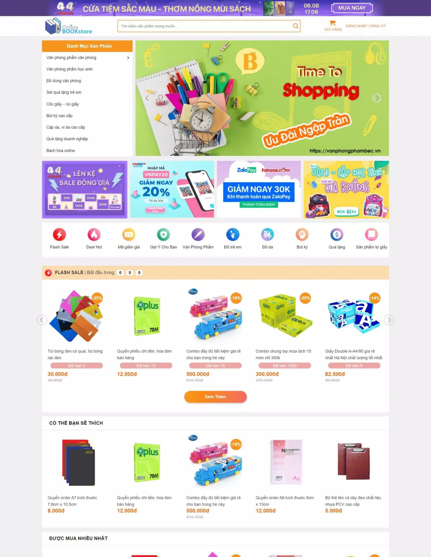 Thiết kế website bán văn phòng phẩm