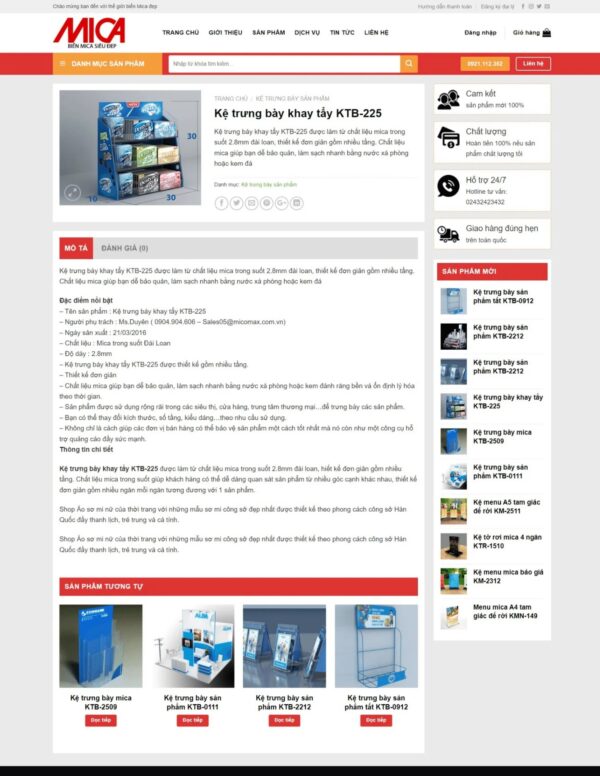 Thiết kế website bán sản phẩm Mica (KISO18046) - Ảnh 3