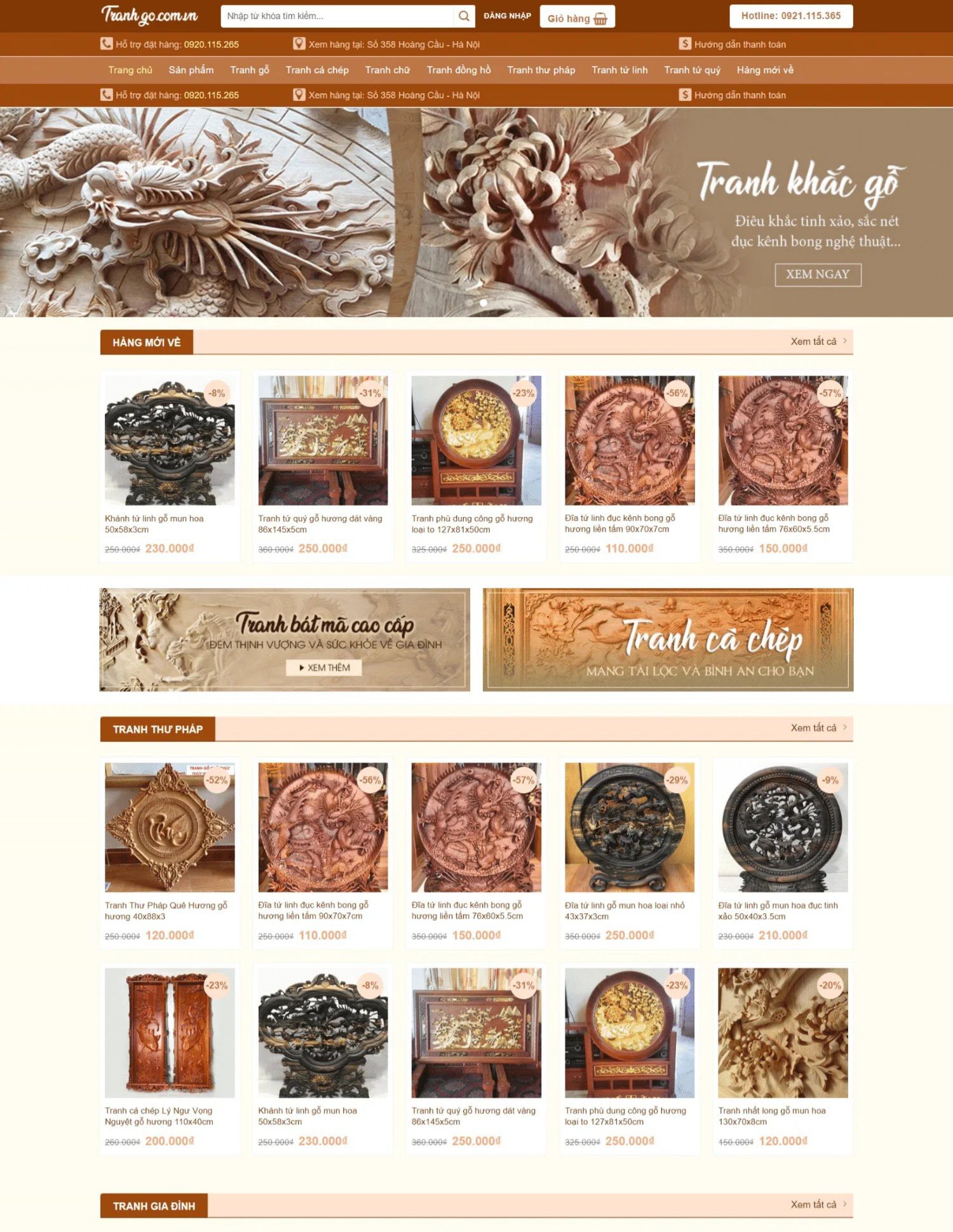 Thiết kế website bán tranh gỗ