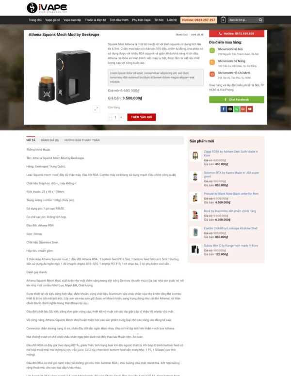 Thiết kế website bán thuốc lá điện tử Vape (KISO18254) - Ảnh 3