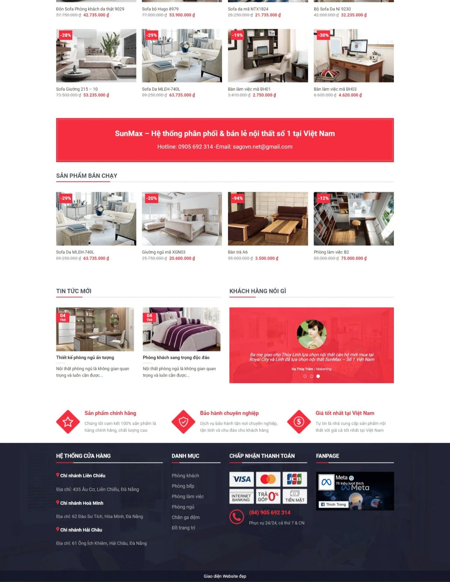Thiết kế website hệ thống siêu thị nội thất SunMax (KISO18231) - Ảnh 2
