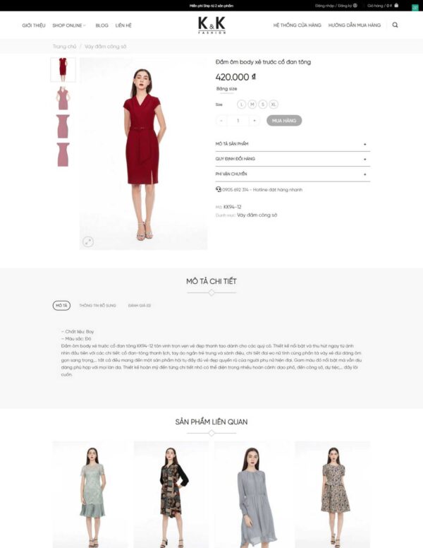 Thiết kế website thời trang K&K Fashion (KISO18259) - Ảnh 3